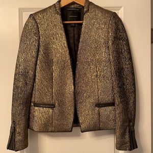 Maison Scotch Metallic Gold Brocade Blazer